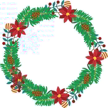 Christmas wreaths arranged in a circle for decorating Christmas cards, greetings, etc. vector