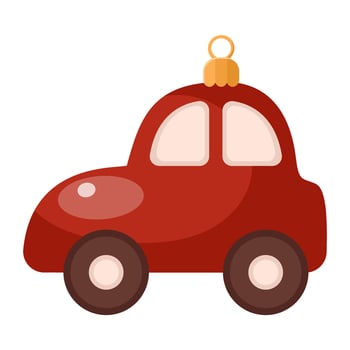 Red car tree decoration vector