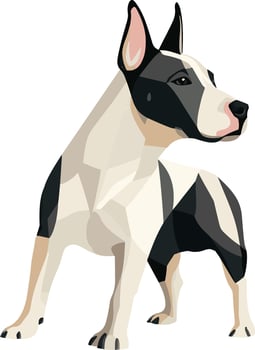 adorable cute simple Miniature Bull Terrier clipart vector