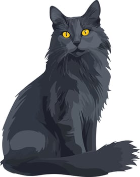 adorable cute simple Nebelung clipart vector