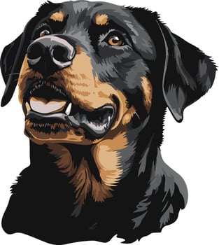 adorable cute simple rottweiler clipart vector