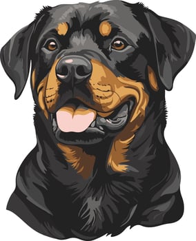 adorable cute simple Rottweiler clipart vector