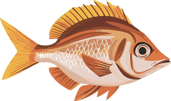 cute simple snapper clipart vector