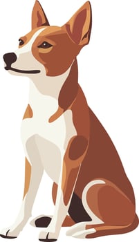 cute simple Basenji clipart vector