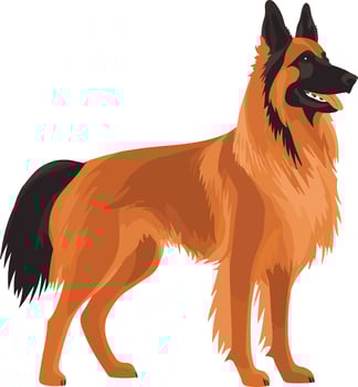 adorable cute simple Belgian Tervuren clipart vector