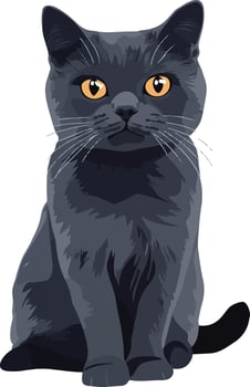adorable cute simple British Shorthair clipart vector
