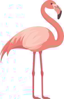 sweet cute simple flamingo clipart vector
