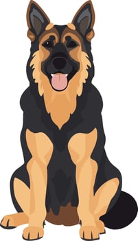 cute simple German shepherd clipart vector
