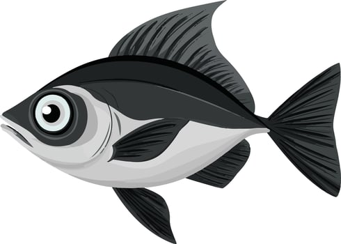 cute simple hatchetfish clipart vector