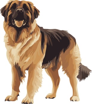 adorable cute simple Leonberger clipart vector