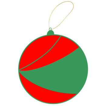 Simplistic red and green Christmas bauble png