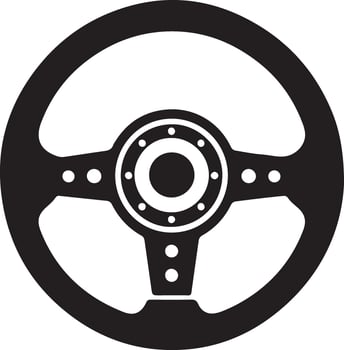 Versatile Steering Wheel Silhouette for Graphic Design vector