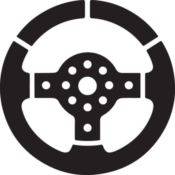Unique Steering Wheel Silhouette Art for Creations vector