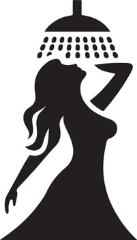 Artful Shower Man Logo for Creative Use vector