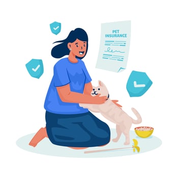 Pet insurance illustration vector