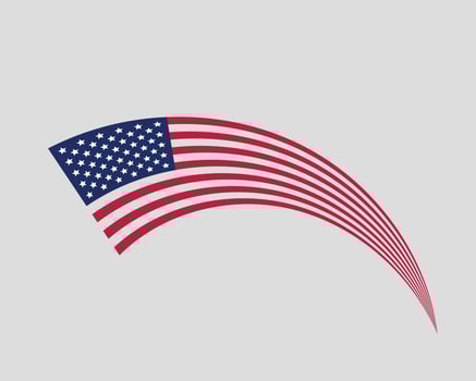 USA flag . Modern style United States of America symbol. American banner design element vector