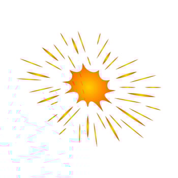 A burst of orange light on a white background vector