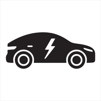 Hybrid car icon silhouette on white background vector