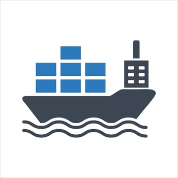 Cargo ship icon. Ship icon vector