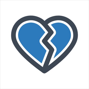 Broken heart icon. Love icon vector