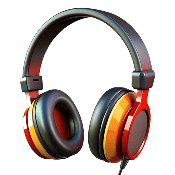 Headphones with colorful stripes on the side png