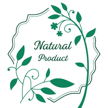 Natural product logo with leaves and flowers vector