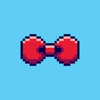 Pixel art Red Bowtie game asset design vector