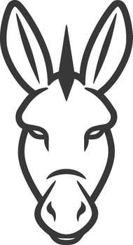 Line Drawing of a Donkeys Head vector