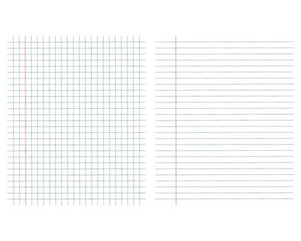Notebook sheet lined page background vector