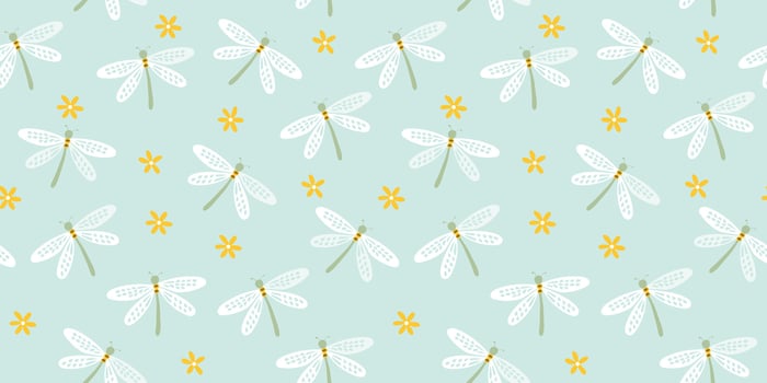 Dagronfly illustrationt, seamless pattern for decorating all fashion designs, fabrics, wallpapers and prints. on a light background vector