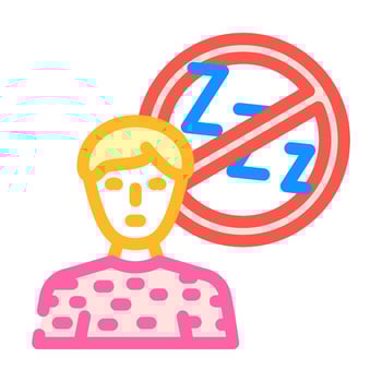 difficulty sleeping disease symptom color icon illustration vector