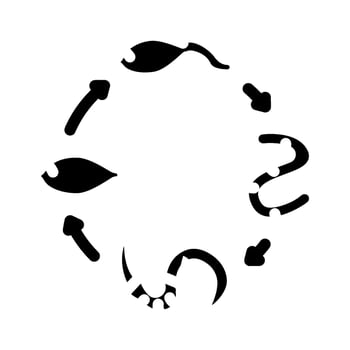 worm lifecycle parasite glyph icon illustration vector