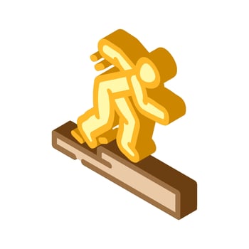 splinters household injury accident isometric icon illustration vector