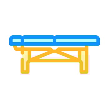 massage table spa therapy treatment color icon illustration vector