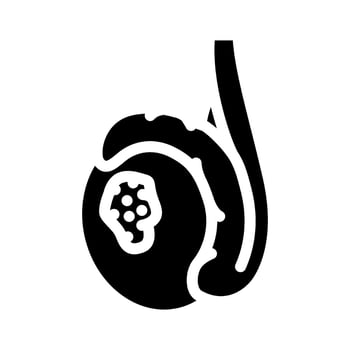 testicular cancer man disease glyph icon illustration vector