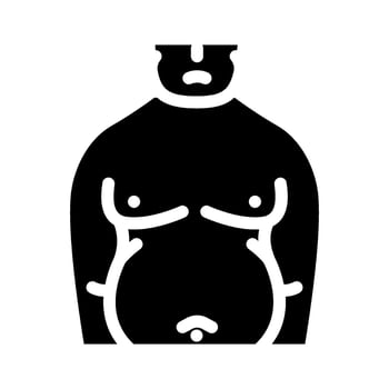 obesity man disease glyph icon illustration vector