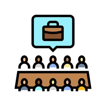 board of directors corporate law color icon illustration vector