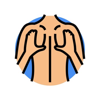 upper back massage therapy color icon illustration vector