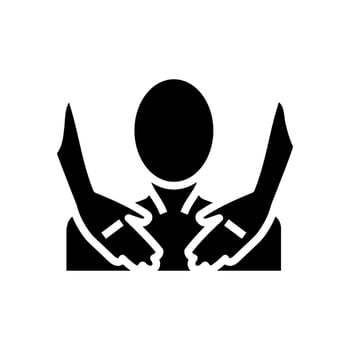 chest massage therapy glyph icon illustration vector