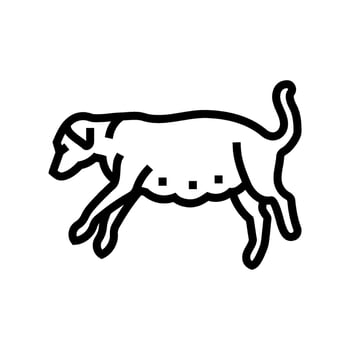 pregnant dog line icon illustration vector