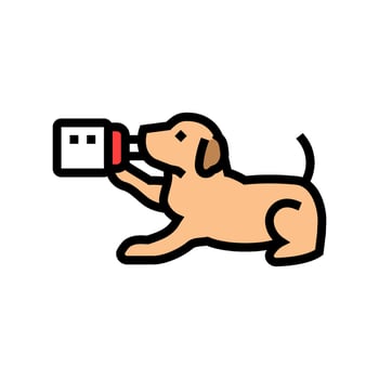milk bottle dog color icon illustration vector