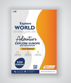 travel flyer poster design vector