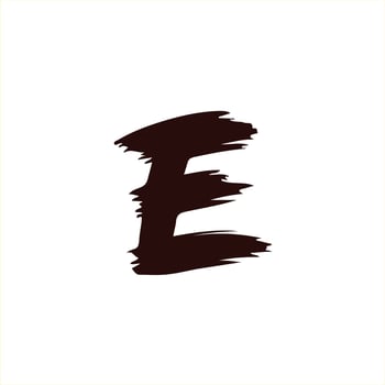 letter E brush logo design vector