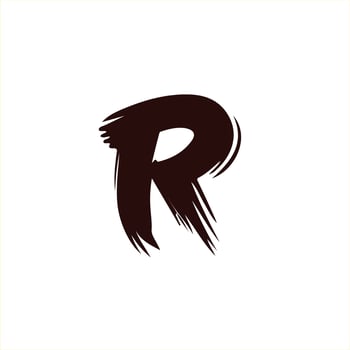 letter R brush logo design vector