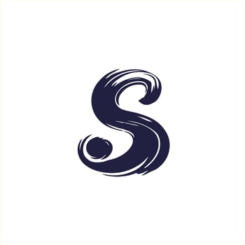 letter brush S logo design vector
