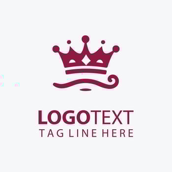 Elegant Crown and Laurel Wreath Logo Design vector