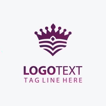 Pink Crown Logo with Heart vector