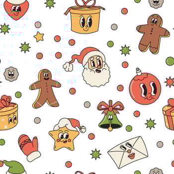Christmas Festive Seamless Cartoon Pattern vector