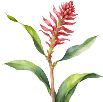 Fresh Red Ginger Watercolor Botanical Clipart. . png