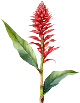 Floral Watercolor Art Red Ginger Design. . png